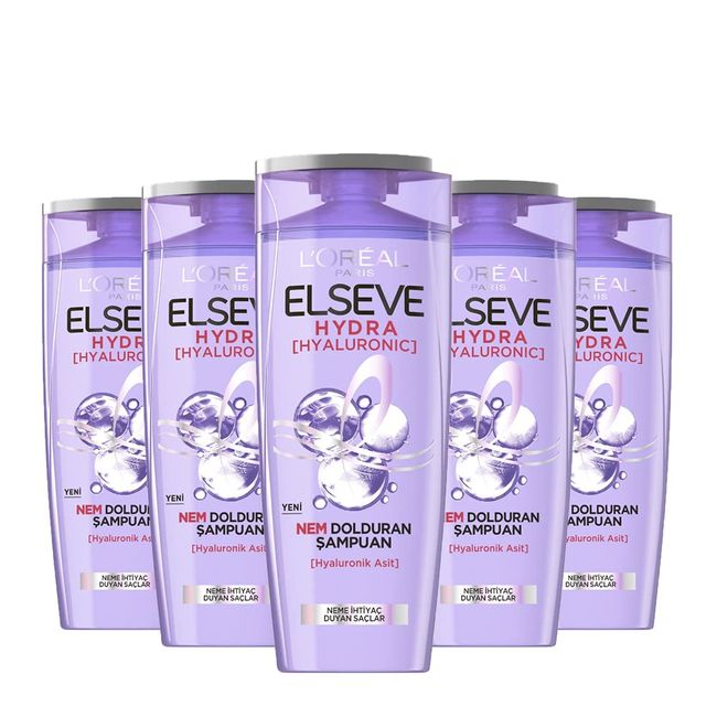 L’Oréal Paris Elseve 5'li Hydra (Hyaluronic) Nem Dolduran Şampuan Seti (5 x 390 ml)