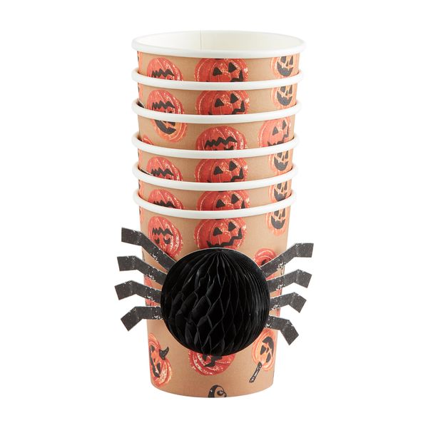 Mud Pie Halloween Paper Cup, Spider, 9 oz