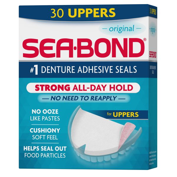 Sea-Bond Sea Bond Secure Denture Adhesive Stickers, Original Upper, 30 Count