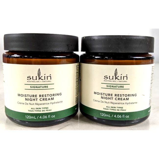 *NEW 2 PACK* SUKIN Moisture Restoring Night Cream 4.06 oz Each Jar!