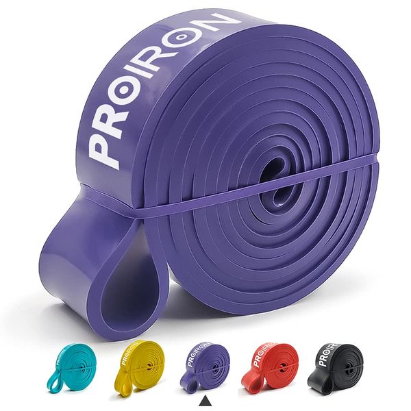 PROIRON Resistance Bands, Resistance Bands, Training Bands, Made of Natural Latex (Purple, Resistance 27-45KG)