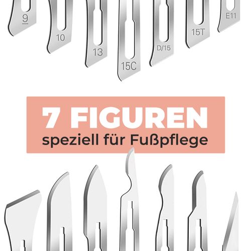 14x Foot Care Scalpel Blades Set Kosmetex Podiatry Swann Morton Mix Blades Callus Corns (14 x Blades 1 x Handle)