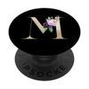Letter M Initial Alphabet Monogram Floral Purple Flower PopSockets Swappable PopGrip