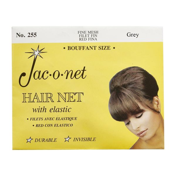 Jac-O-Net Tiny Mesh Hair Net-Bouffant/Large Size, Grey,1 Net Per Pack [Pack of 12]