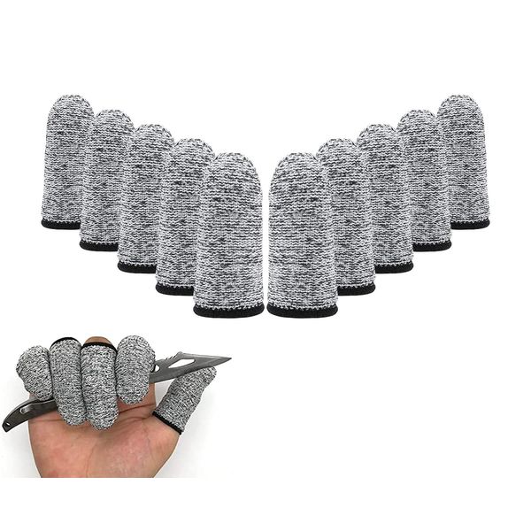 Finger Cots Cut Resistant Protection,Thumb Protector Finger Covers for Cuts,Reusable and Durable Finger Sleeve Protectors for Kitchen, Work, Instrument, Sculpture Supplies(10 Pcs)