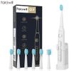 Fairywill Sonic Electric Toothbrush USB Rechargeable 6 Brush Heads 5 Modes Timer