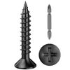 Wensilon (400Pcs) #6x1 Black Wood Screw Quick Metal Self Tapping Flat Head