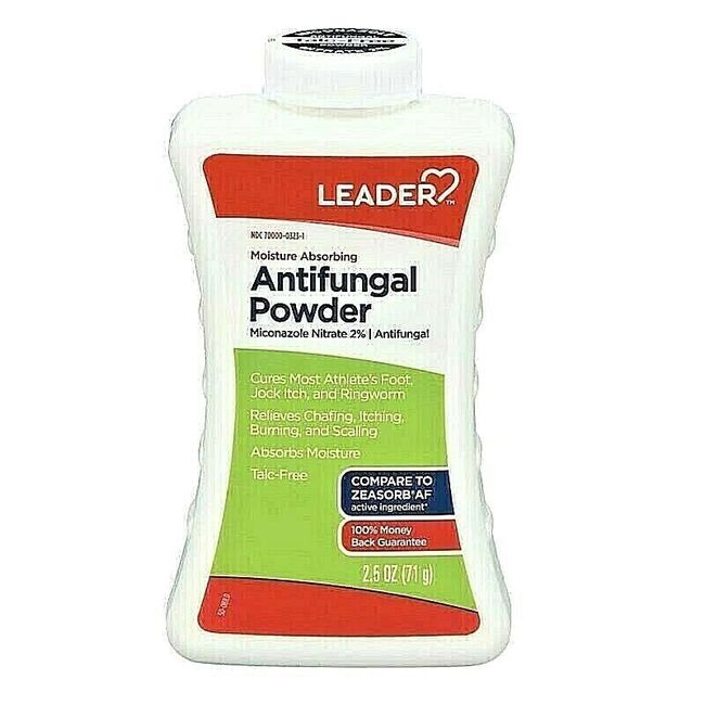 Leader 2% Miconazole Nitrate Moisture Absorbing Athlete's Foot Antifungal Powder