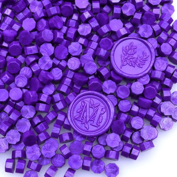 Purple Wax Seal Beads 720pcs, Andotopee Premium Sealing Wax Beads for Wax Seal Stamp, Affordable Wax Seal Pellets 0.55lb Refill Pack for Wax Seal Kit, Wedding Invitation, Envelope Seal, Crafts