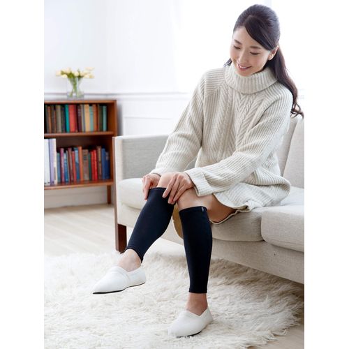 [BSFINE] [BS Fine Bedrock Bath] Leg Warmers for Cooling Cooling and Foot Fatigue BA0110 Women's, Men's, Made in Japan (S, Black), Black
