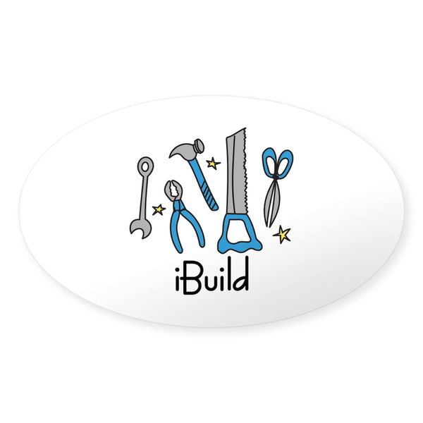 CafePress Ibuild Sticker Oval Car Bumper Sticker(10-Pack)