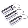 pengxiaomei 3 pcs Waterproof Aluminum Pill Box, Pocket Pill Case Silver Pill Holder Medicine Case Water Resistant Keychain Silver Pill Holder Pill Container for Outdoor Travel Camping