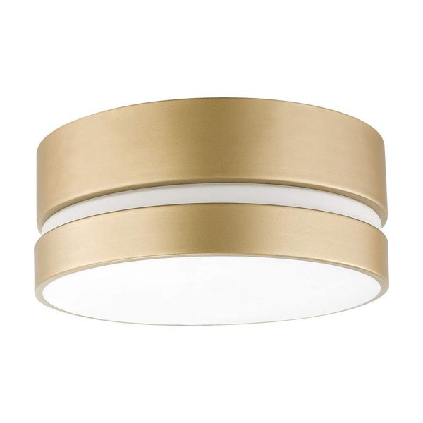 Globe Electric 60754 2-Light Flush Mount Ceiling Light, Soft Gold, Inner Frosted Shade, Ceiling Light Fixture, Light Fixtures Ceiling Mount, Bedroom Lights for Ceiling, Bulb Not Included