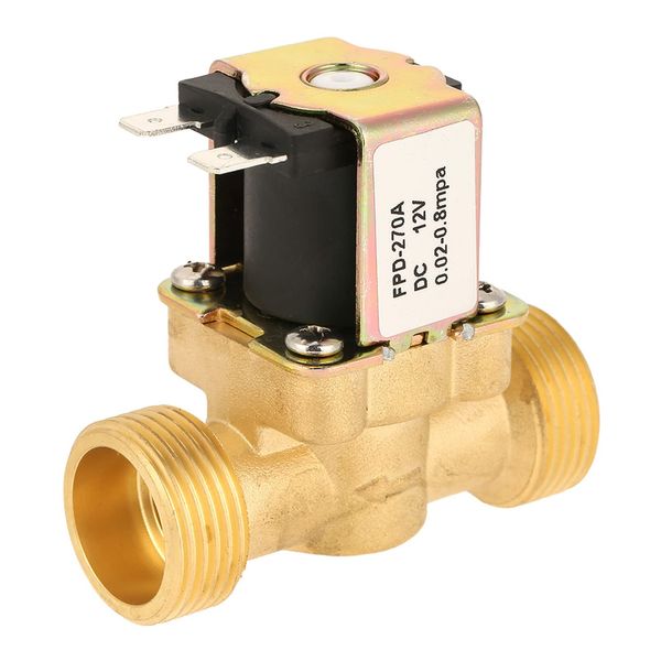 Hilitand G3/4 Brass Electric Solenoid Valve DC 12V Normally Closed 2 Way Water Solenoid Valve Magnetic Pressure Regulating Valve