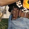 TOURBON Leather Knife Sheath Belt Holster Pouch Folding Multitools Pliers Case