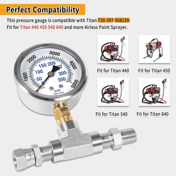 730-397 508239 Airless Sprayer Pressure Gauge Assembly for Titan Impact & Elite