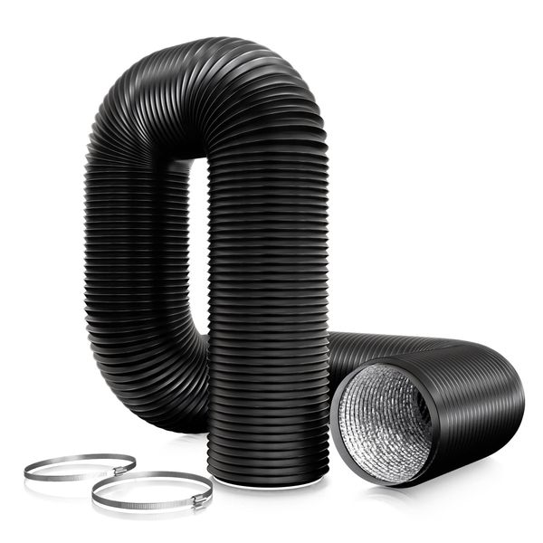 Aygrochy PVC Ventilation Ducting - 100mm Air Duct Flexible Hose for Universal Tumble Drier, Cooker Hood, Extractor Fan(100mm*3m)