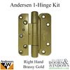 Andersen 2005-Present Hinge Right Hand Brassy Gold Tone Leaf Hinge Butt Hinge