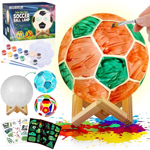 Soccer Lamp, Drawing Kit, Making Toy, Craft Kit, Educational Toy, Draw Your Own Soccer Lamp, Soccer Toy Goods, Kids, Boys, Girls, Elementary School Students, Popular, Birthday, Gift, Christmas Present