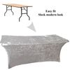 Crushed Velvet Stretch Tablecloth for 6ft Rectangular Tabls (183 x 75 x 75 cm) stretch velour (Dark blue)