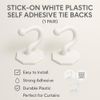 2x White Self Adhesive Tie Backs Hooks Stick On Rust Proof Drape Tassel Holders Window Drape Hold Back Pack of 2