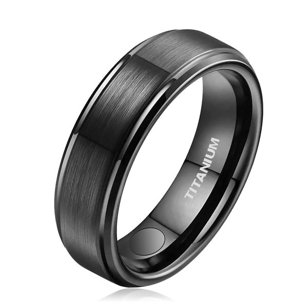 JEROOT Titan Magnetischer Ringe, 5mm Schwarz Magnetring Herren Damen, Therapeutischer Magnetische Rings Polierter Lifestyle-Ring Starker Magnet (3500 Gauss)