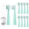 10PCS Toothbrush Replacement Head Compatible with Vekkia Kids Electric Toothbrush + [30PCS Floss Toothpick + 1 Free Universal Holder] Soft and Comfortable for Children's Teeth and Gums (Cyan)