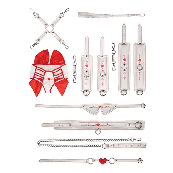 SHOTS OU510-Bondage Toys White,red One Size