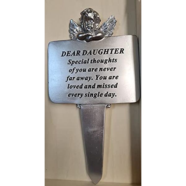Grey Cherub Memorial stake Daughter approx 8.5 inches