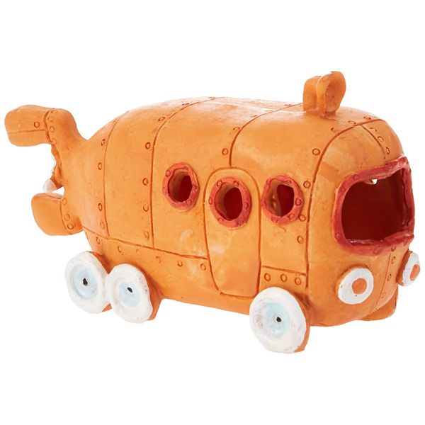 Penn-Plax Nickelodeon Spongebob Squarepants Resin Decoration - Bikini Bottom Bus - for Aquarium and Fish Tanks (SBR60) Orange
