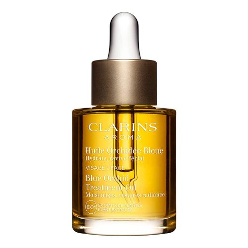 Clarins Blue Orchid Face Treatment Oil|Skin is Immediately Hydrated,Revitalized&Toned|Restores Radiance|Visibly Minimizes Fine Lines|100% Natural Plant Extracts|Preservative-No|Dry Skin Type|1 fl. Oz