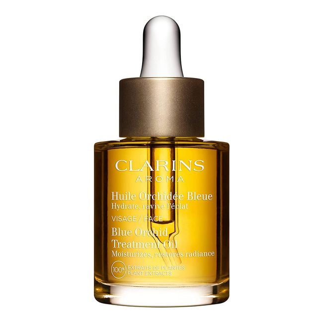 Clarins Blue Orchid Face Treatment Oil|Skin is Immediately Hydrated,Revitalized&Toned|Restores Radiance|Visibly Minimizes Fine Lines|100% Natural Plant Extracts|Preservative-No|Dry Skin Type|1 fl. Oz