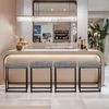 Counter Height Bar Stools Set of 2 Kitchen Island Barstools Backless Houndstooth