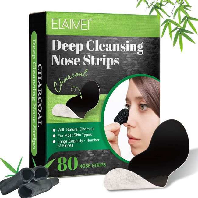 Mitesser Strips, 80 Stück | Nosestripes Mitesser, Pore Strips for Blackheads, Anti Mitesser Nasenstrips, Clearing Up Strips Entfernen Mitesser und Unreinheiten Tiefenreinigende Porenstreifen