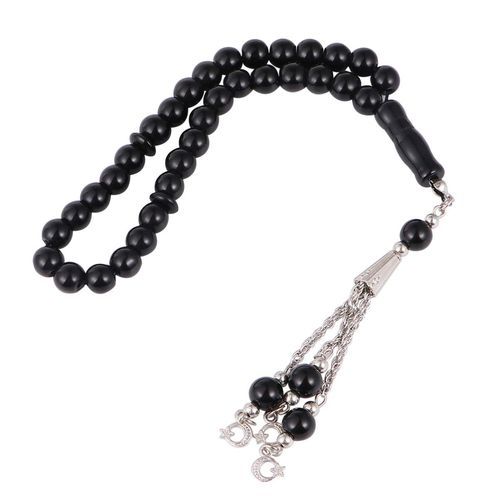 Healifty Muslim Prayer Beads 33 Exotic Glass Tasbih Bracelets Meditation Rosary Jewelry for Islamic Women Men Black