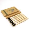 Bamboo Eco Toothbrush - Biodegradable, Wavy Bristles, Large Handle - Plastic Free Packaging (6 Pack)