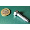 Zinc Hex Head Lag Screw 1/2 Hex Size 5/16 Thread x 1.25" Length, 100 pcs