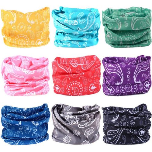 VANCROWN Headwear Wide Headbands Scarf Head Wrap Mask Neck Warmer (9PC.Paisley Series.1)
