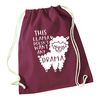 Flox Creative Maroon Drawstring Bag This Llama Doesn't Want Drama