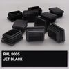 SKIR'CO Pack of 20 Rectangular Plastic Plugs 30 x 40 mm, Matt Rectangular Plugs, Rectangular Tube Inserts, Fence Post Caps, Black RAL 9005