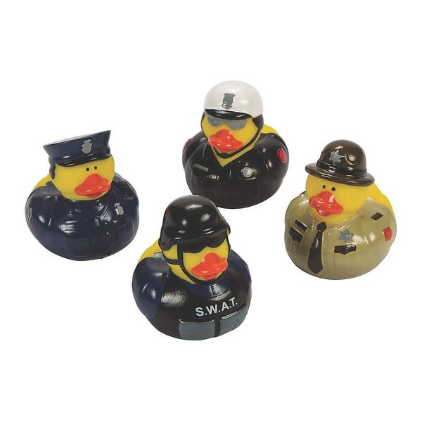 Law Enforcement Rubber Duckies, 12 Pieces, Police Officer, SWAT Team and State Troopers, Birthday Party and Celebration Supplies