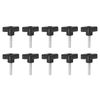sourcing map 10pcs Wing Knobs M6 x 30mm Male Thread Plastic Tee Stud Knobs T Threaded Handles Hand Clamping Tightening Thumb Screws Thumbscrew, Black
