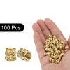 sourcing map 100pcs M4 Threaded Inserts Brass Heat Set Insert M4x6mm, OD 6mm Knurled Insert Nuts, 3D Printing Brass Nuts Female Threaded Inserts Nuts