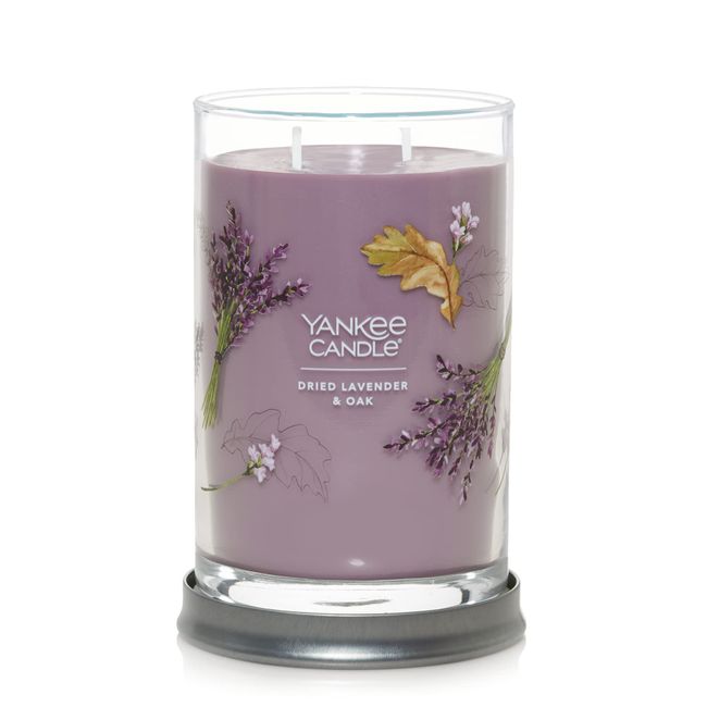 Yankee Candle Dried Lavender & Oak​ Scented, Signature 20oz Large Tumbler 2-Wick Candle, Over 60 Hours of Burn Time