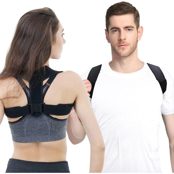 Posture Corrector for Women & Men, Adjustable Back Posture Corrector,Invisible Upper Back Brace Support and Providing Pain Relief from Neck, Back and Shoulder.