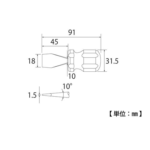 Top Industry (TOP) Faucet Flathead Screwdriver Stubby Type Wide Tip Mixing Faucet Strainer Cleaning Stop Mixing Faucet Water Tap Plumbing Work TWD-45 Tsubame Sanjo Made in Japan
