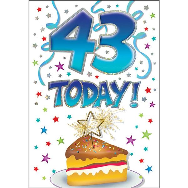 Piccadilly Greetings Modern Milestone Age Birthday Card Age 43-7 x 5 inches