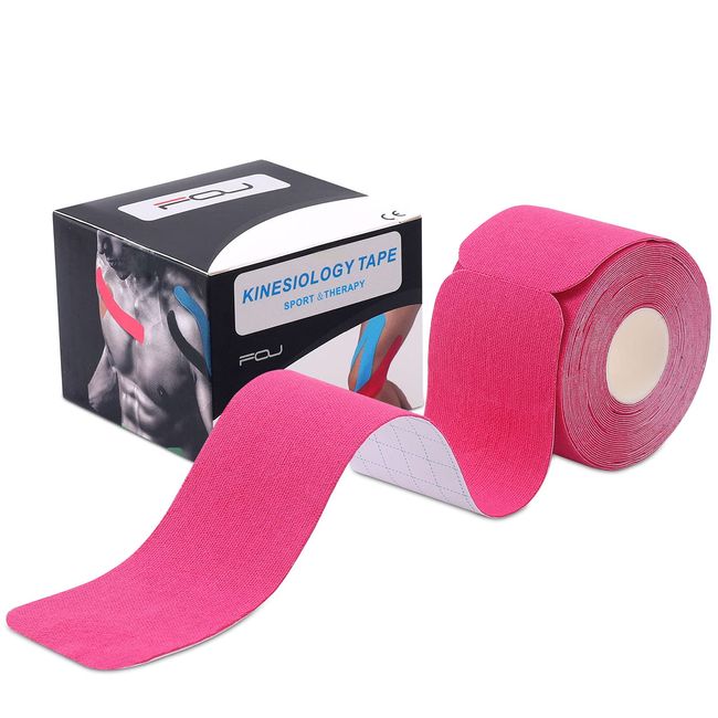 Pre-cut taping tape 1 roll Kinesiology tape Kinesio tape Supports muscles and joints Breathable Strong elasticity Sweat resistant 5cm x 5m (powder)