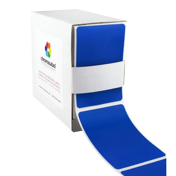 ChromaLabel 2 x 3 inch Permanent Color Code Rectangle Labels, 250 Labels per Dispenser Box, Dark Blue