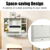 Wall Mounted Folding Laptop Desk Hideaway Organizer Storage Space Saver White